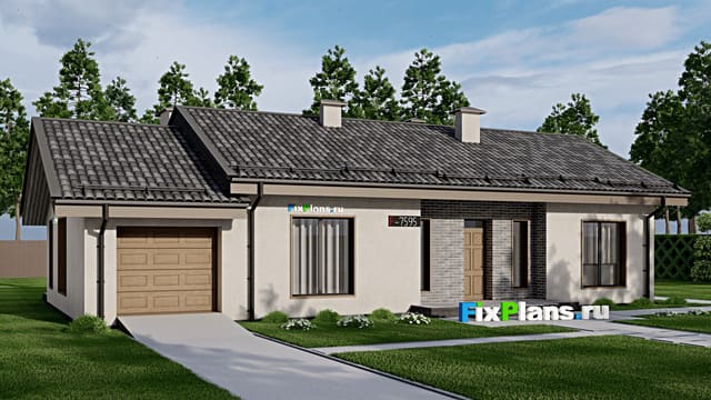 Одноэтажный дом F-7595