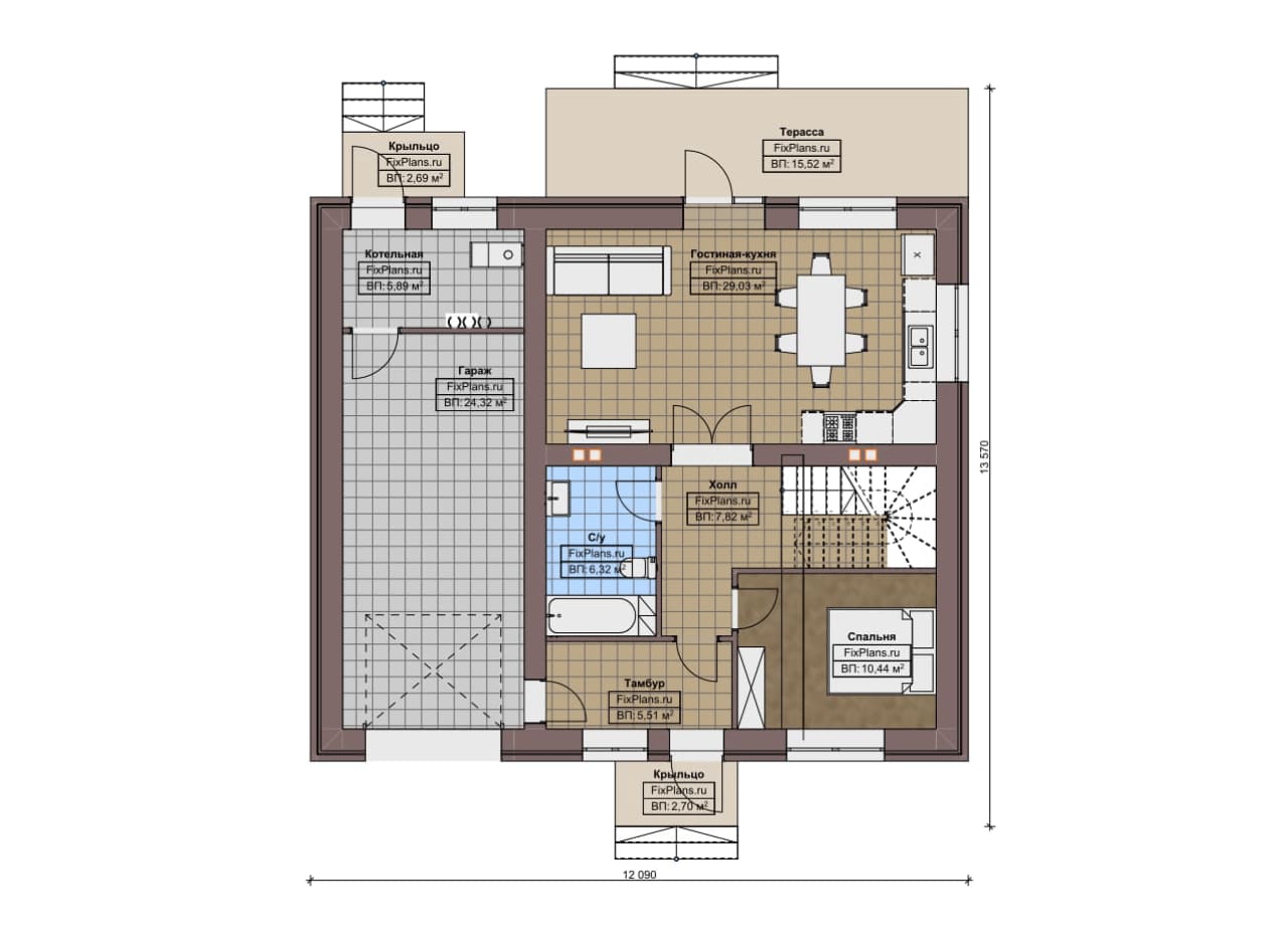 Планировка Двухэтажный дом F-8675