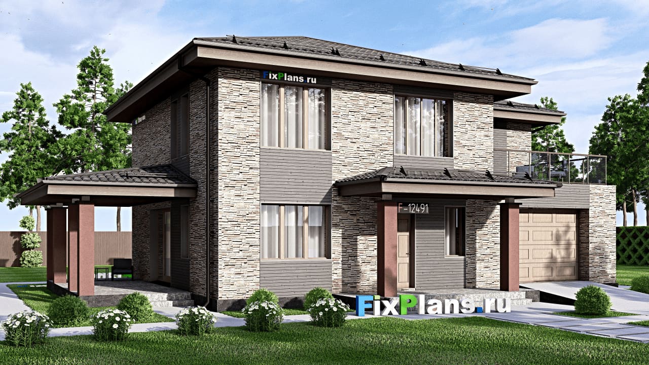 Двухэтажный дом F-12491 — фасад