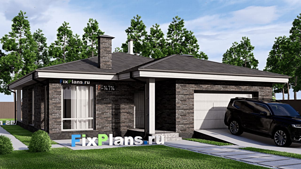 Одноэтажный дом F-14714 — фасад
