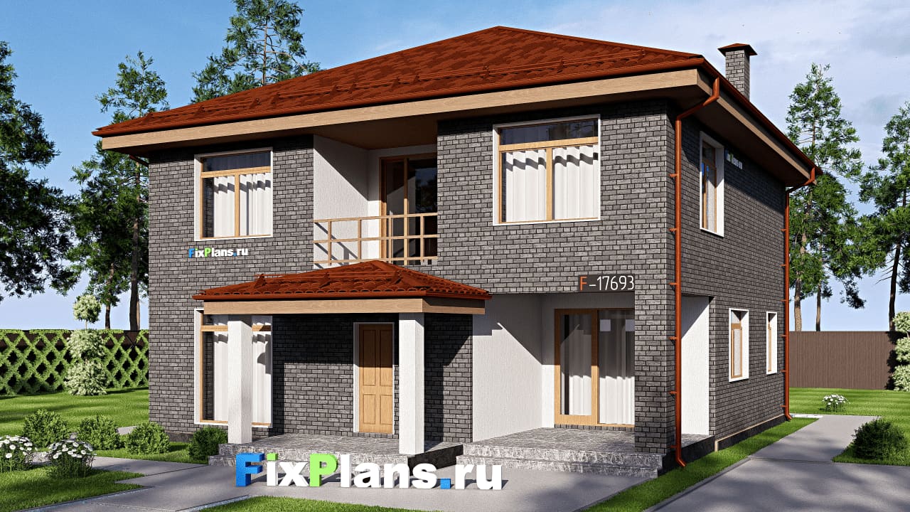 Двухэтажный дом F-17693 — фасад
